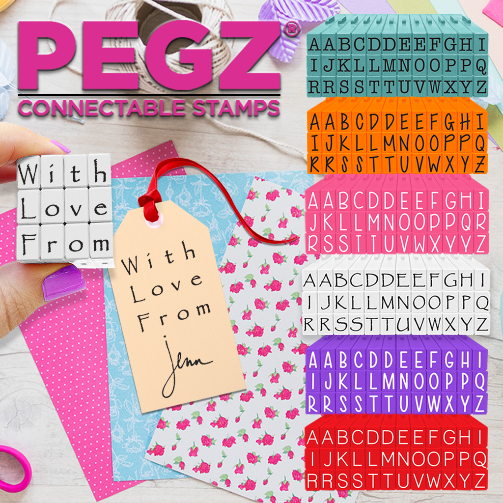 Pegz® Large Size 84 Piece Papyrus Alphabet and Numbers Connectable Stamps  Bundle