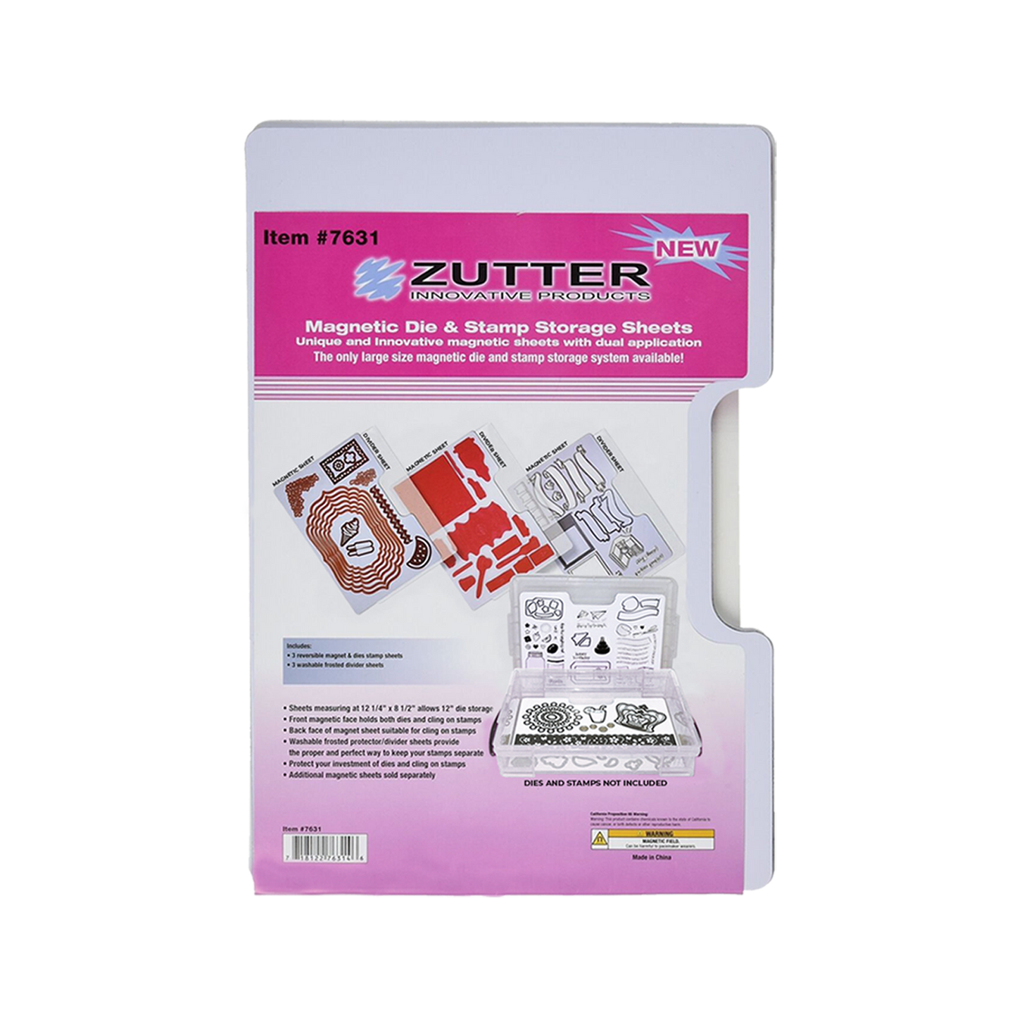 Magnetic Die & Stamp Storage Sheets with Dividers