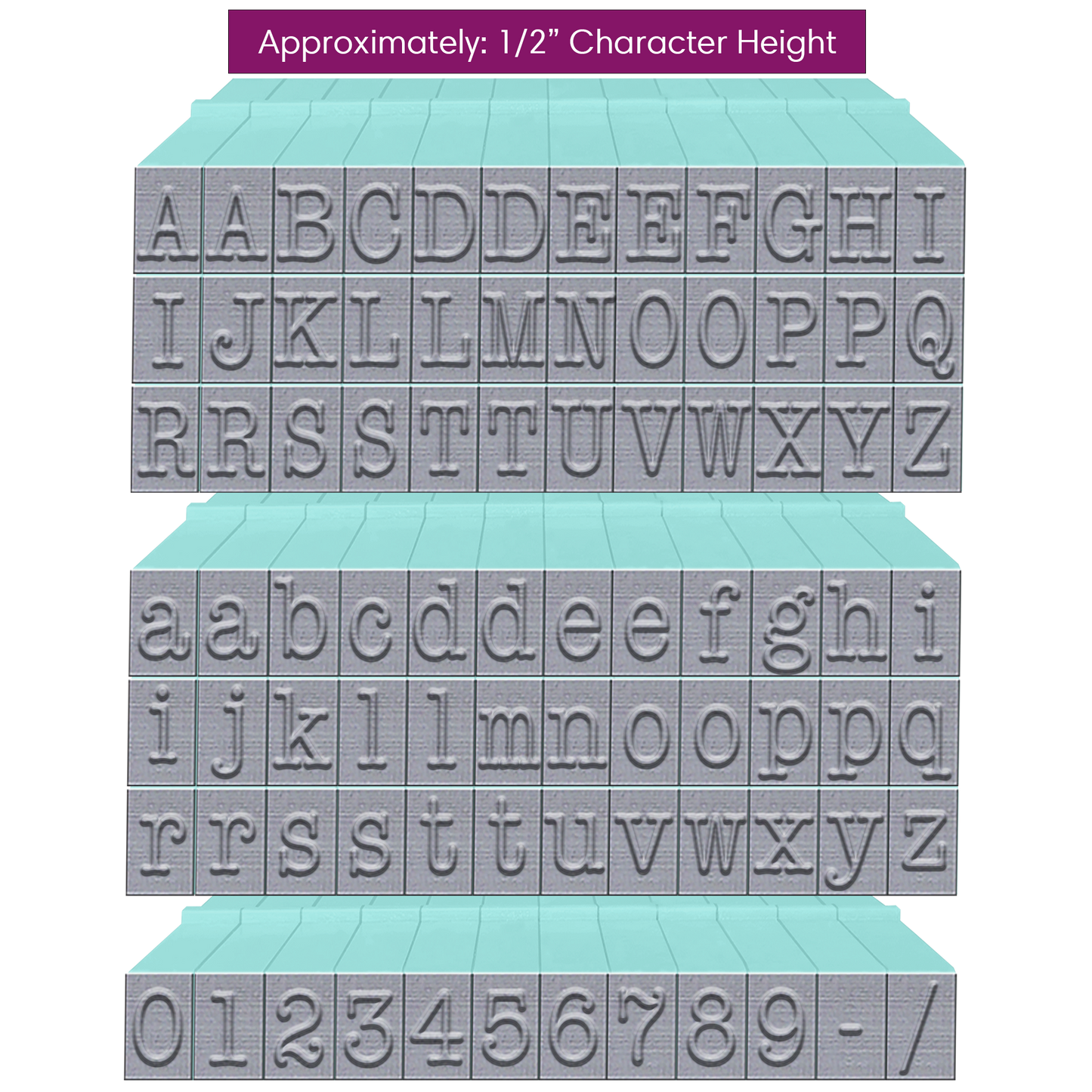 Pegz® Large Size 84-Piece American Typewriter Alphabet Bundle Connectable Stamp Set