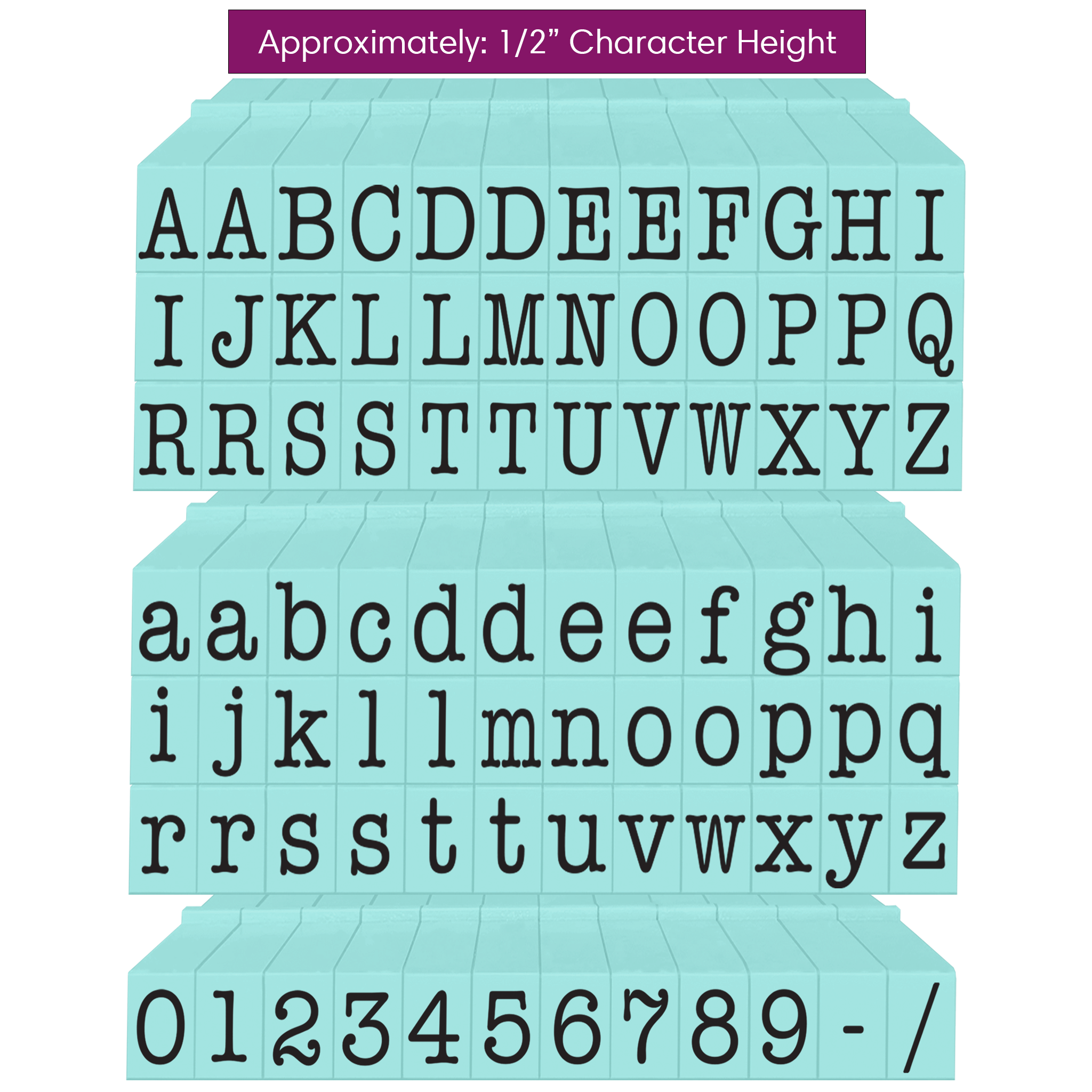 Contact USA Lower Alpha Medium 36ct Pegz Connectable Alphabet Stamp Set,  Tiffany Blue