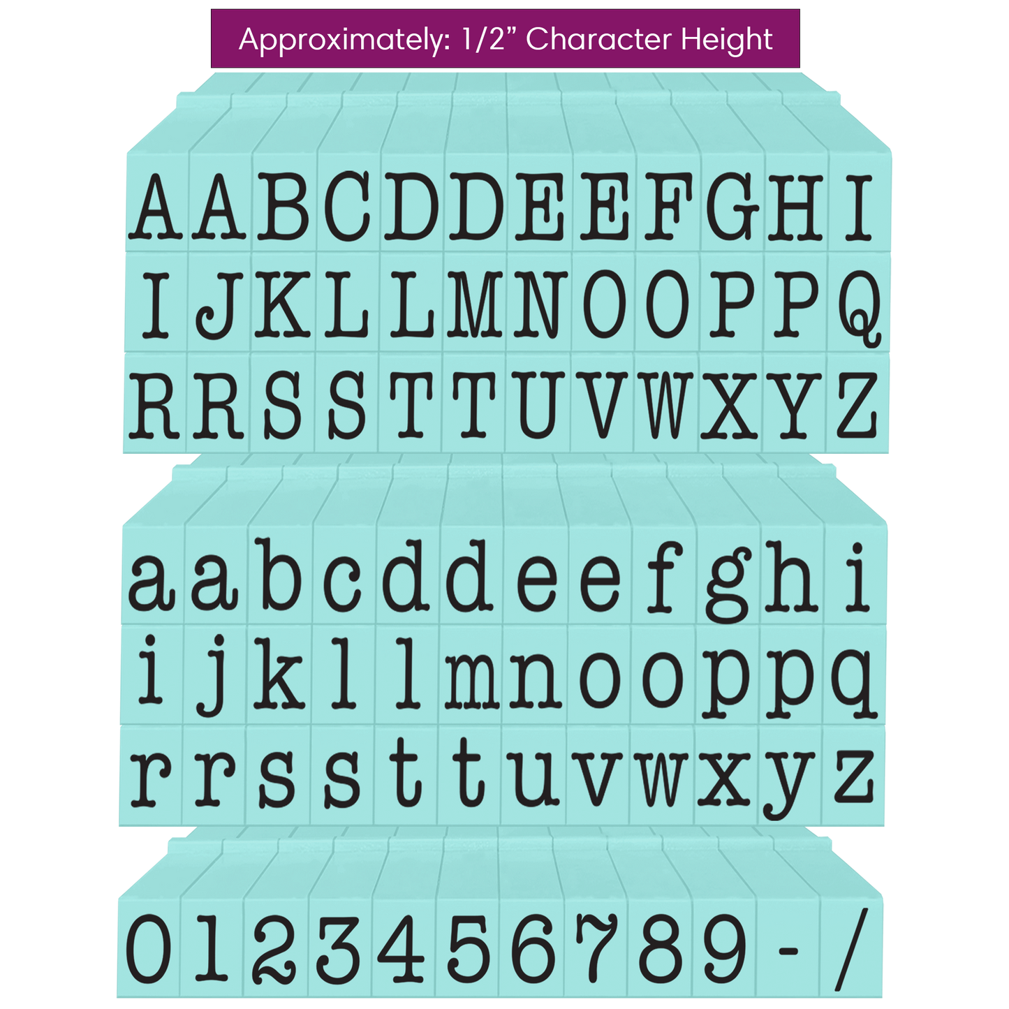 Pegz® Large Size 84-Piece American Typewriter Alphabet Bundle Connectable Stamp Set