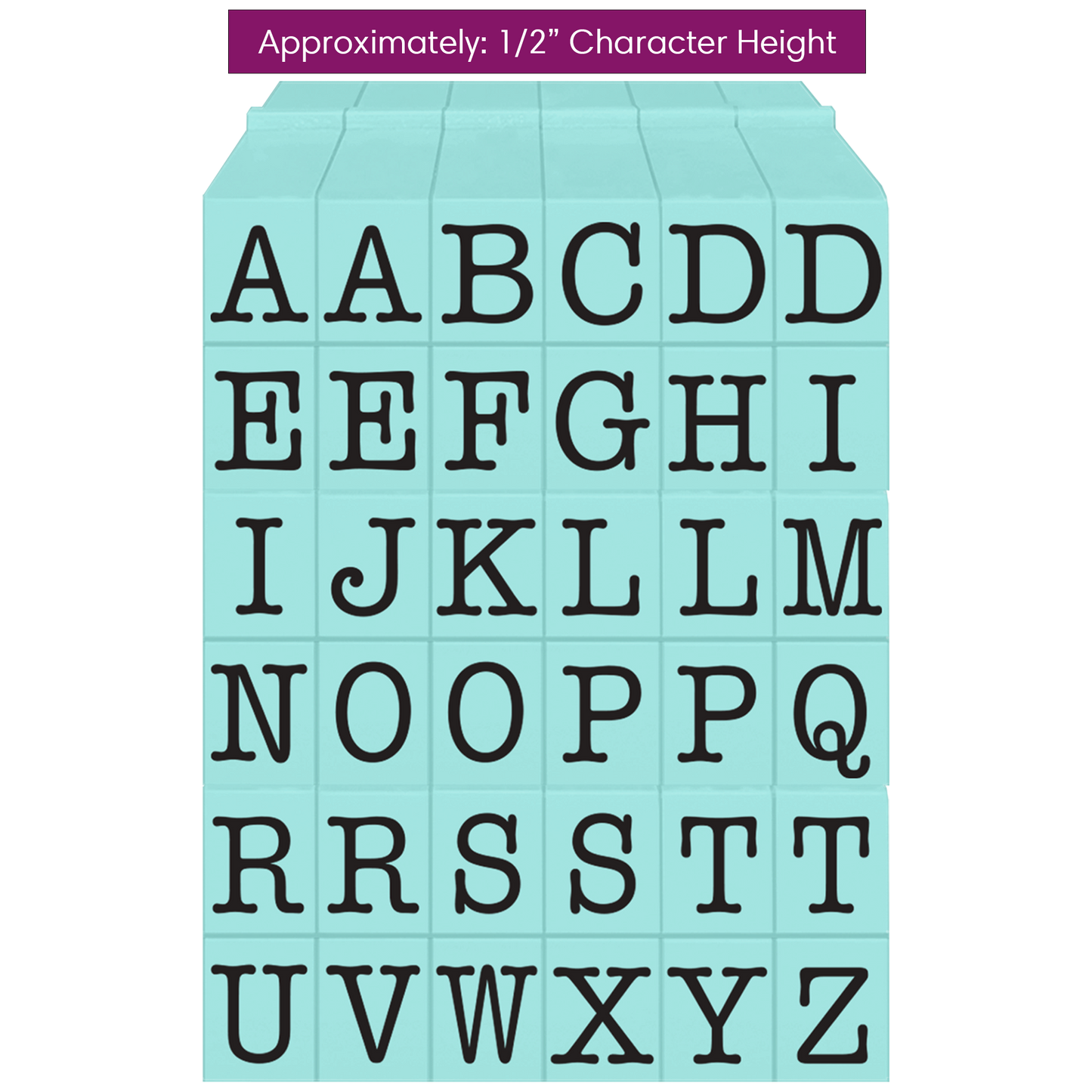 Pegz® Large Size 36-Piece American Typewriter Uppercase Alphabet Connectable Stamp Set