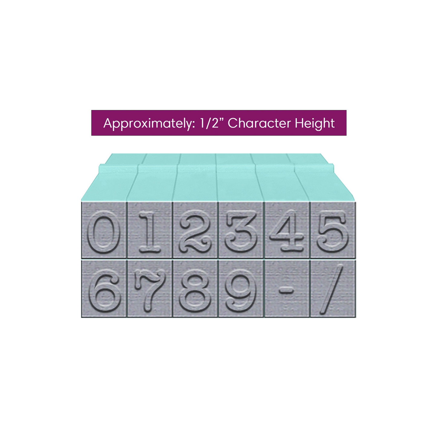 Pegz® Large Size 12-Piece American Typewriter Numbers Connectable Stamp Set
