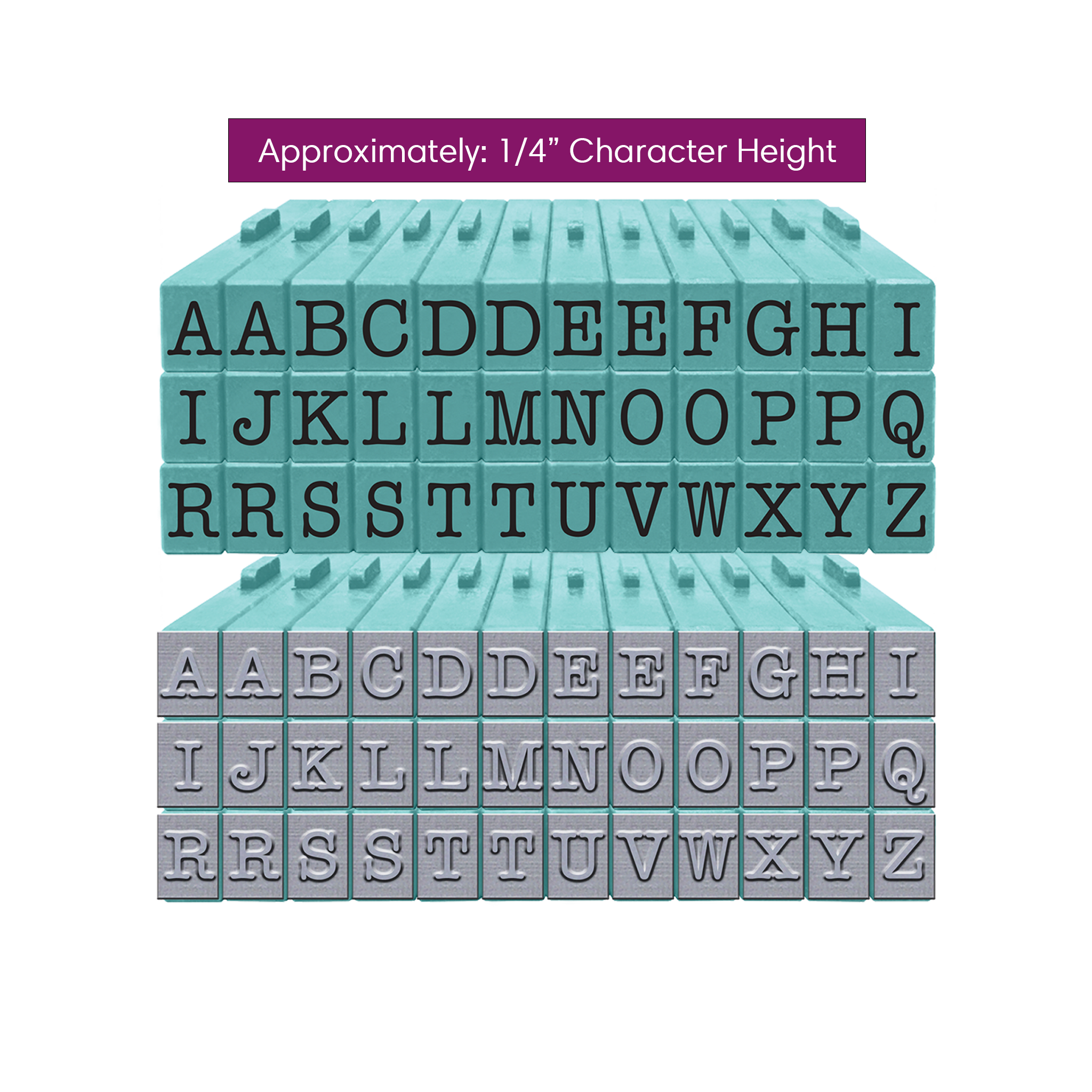 Uppercase Lowercase / Letters Stamps Letter Bar Letter Box Font