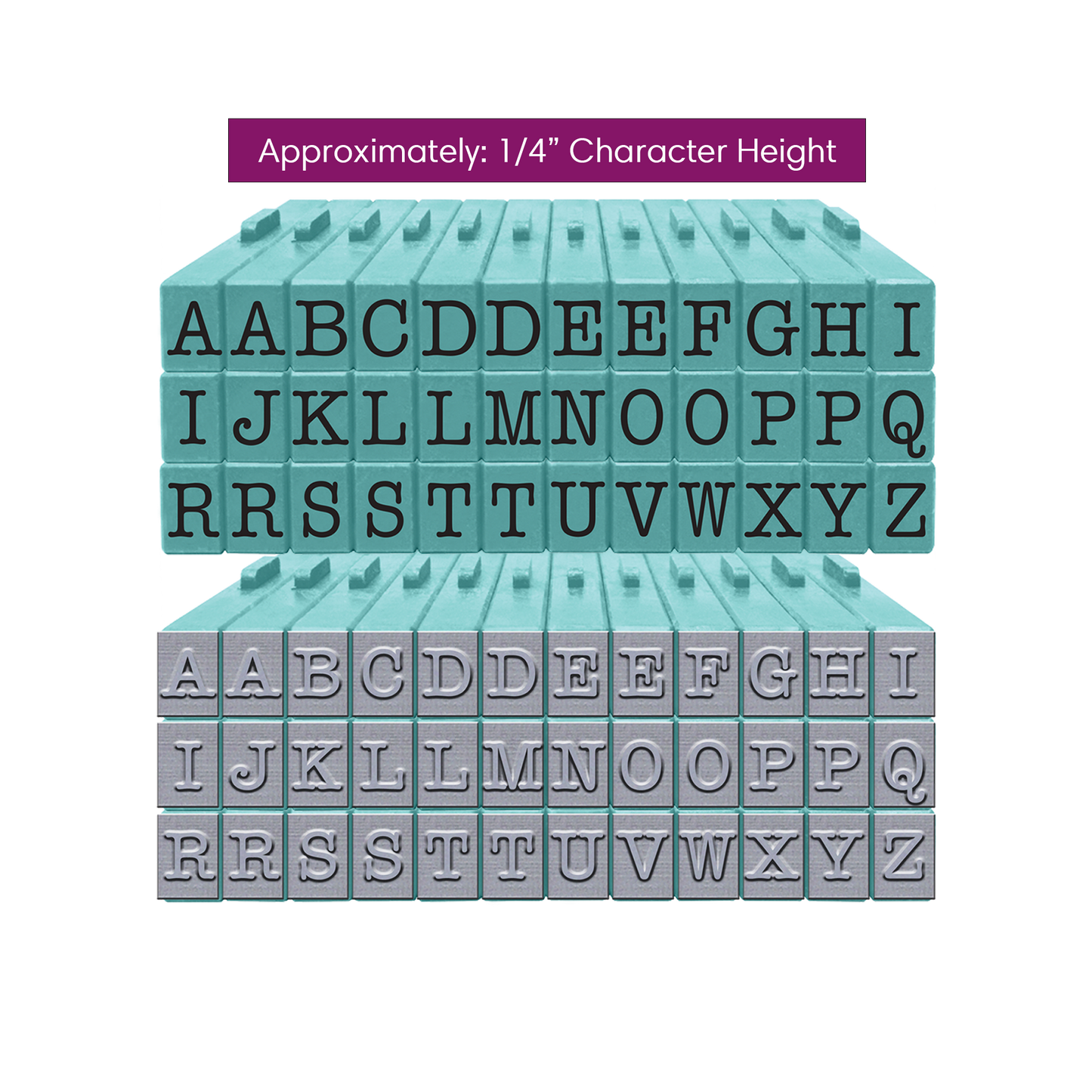 Pegz® Medium Size 36-Piece American Typewriter Uppercase Connectable Alphabet Stamp Set