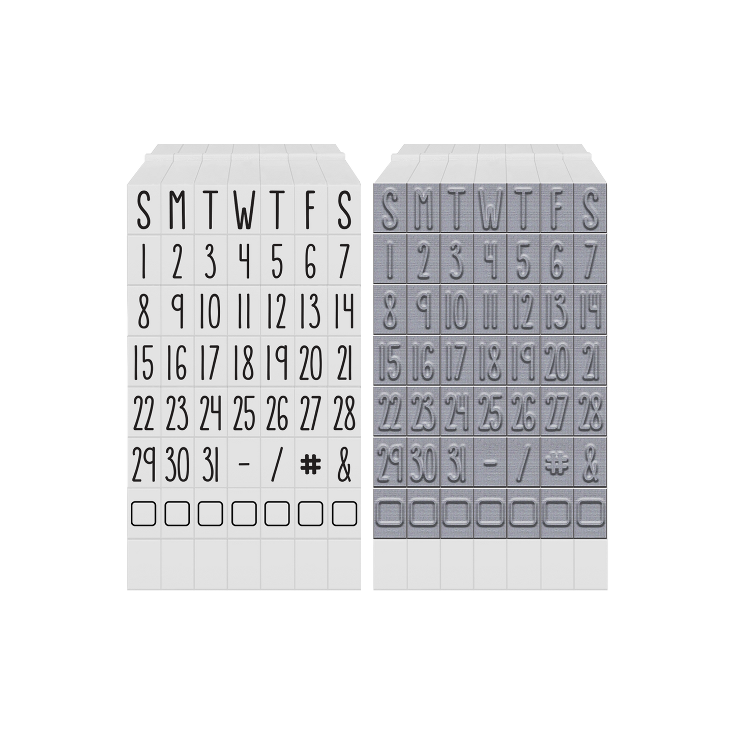 Pegz® 49 piece Calendar Cube Connectable Stamps + 7 blanks