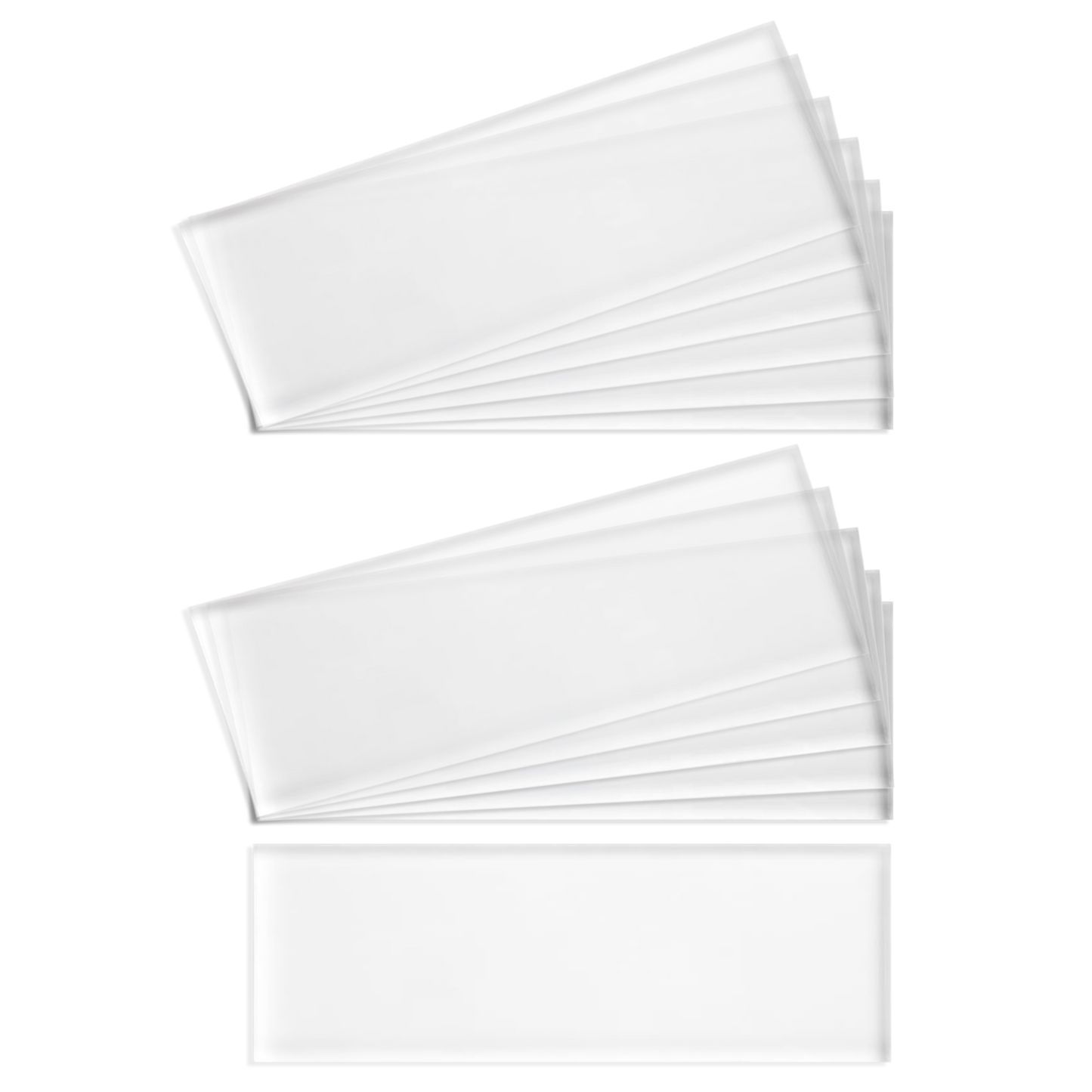 Flat Clear Acrylic Stamping Blocks - 12 Pieces (1-1/4" x 3-1/2")