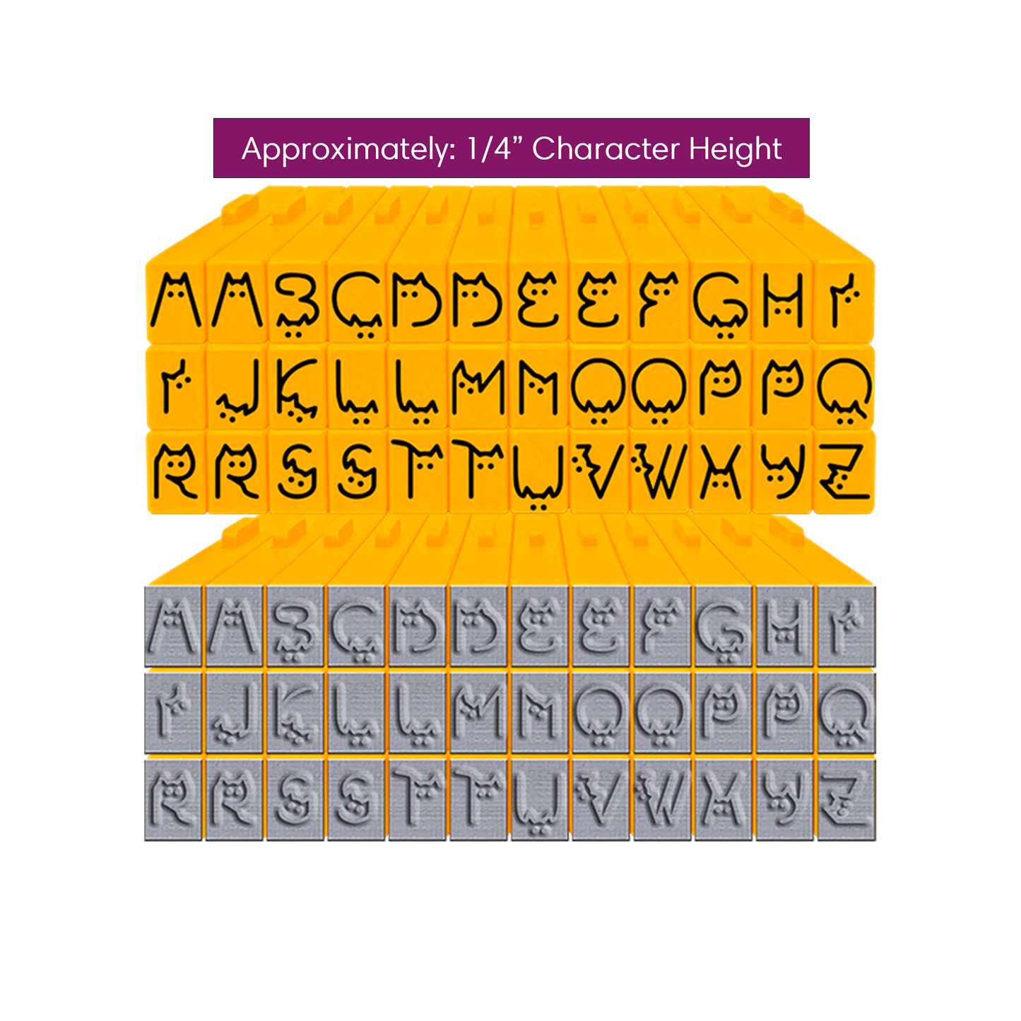 Pegz® Medium Size 36 Piece Kitty Cat Alphabet Connectable Stamps Set