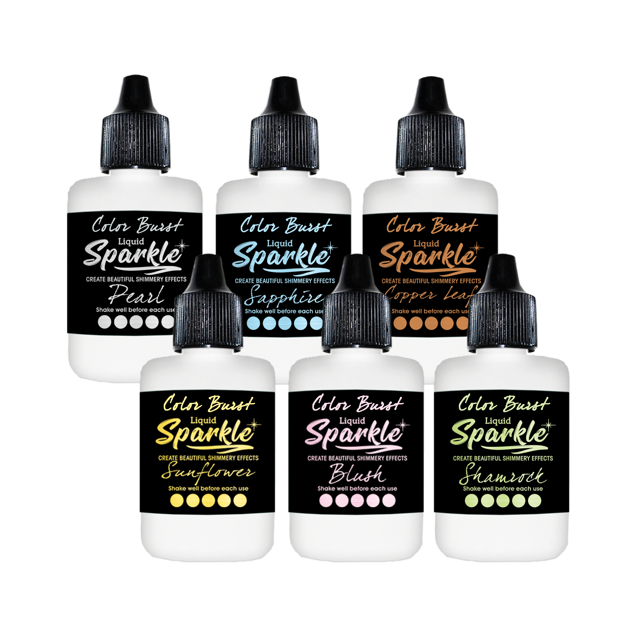 Color Burst Liquid Sparkle - Glimmering Lights - 6 Pack –
