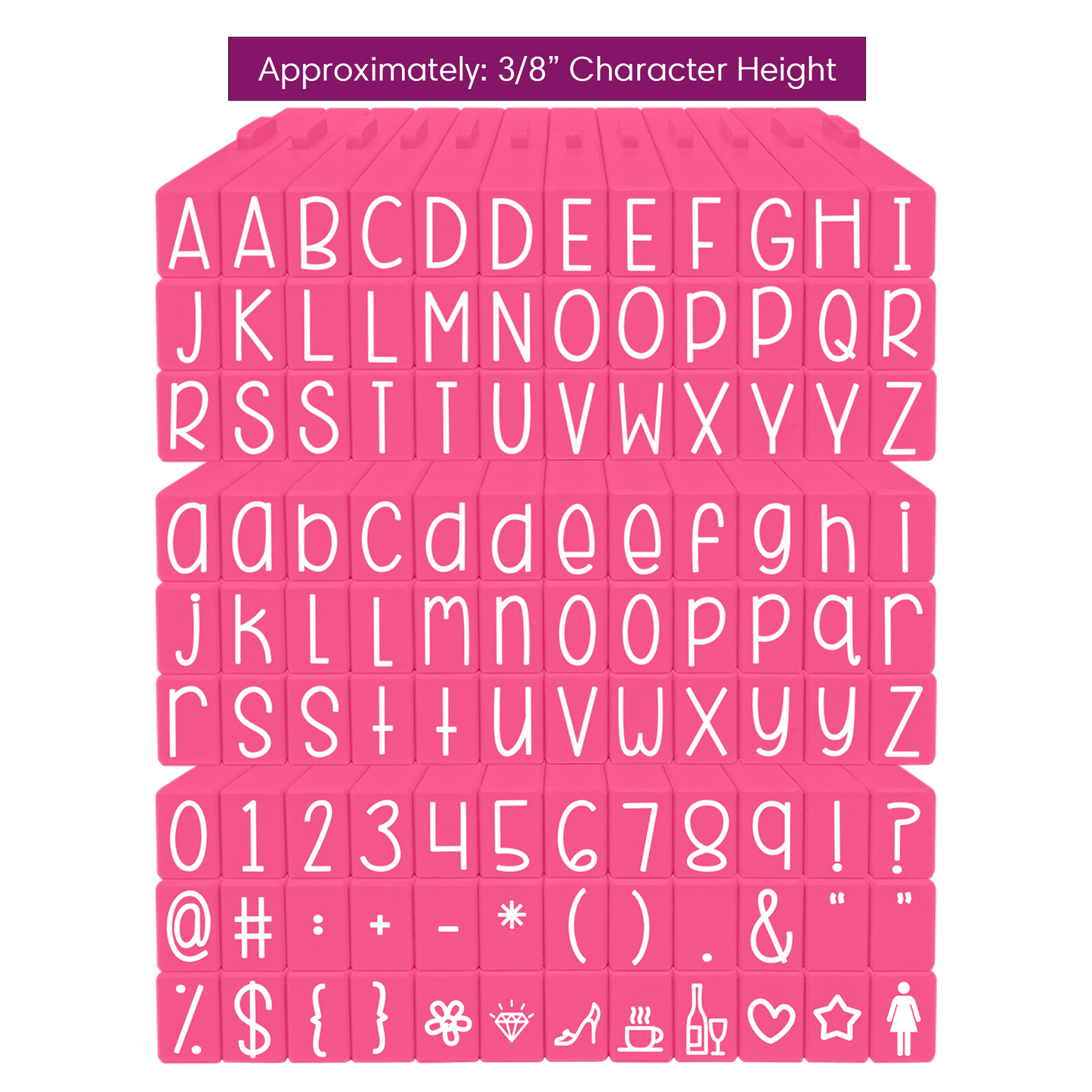Pegz® Medium Size 108-Piece Curvy Girl Alphabet, Numbers and Symbols Connectable Stamps Bundle Set
