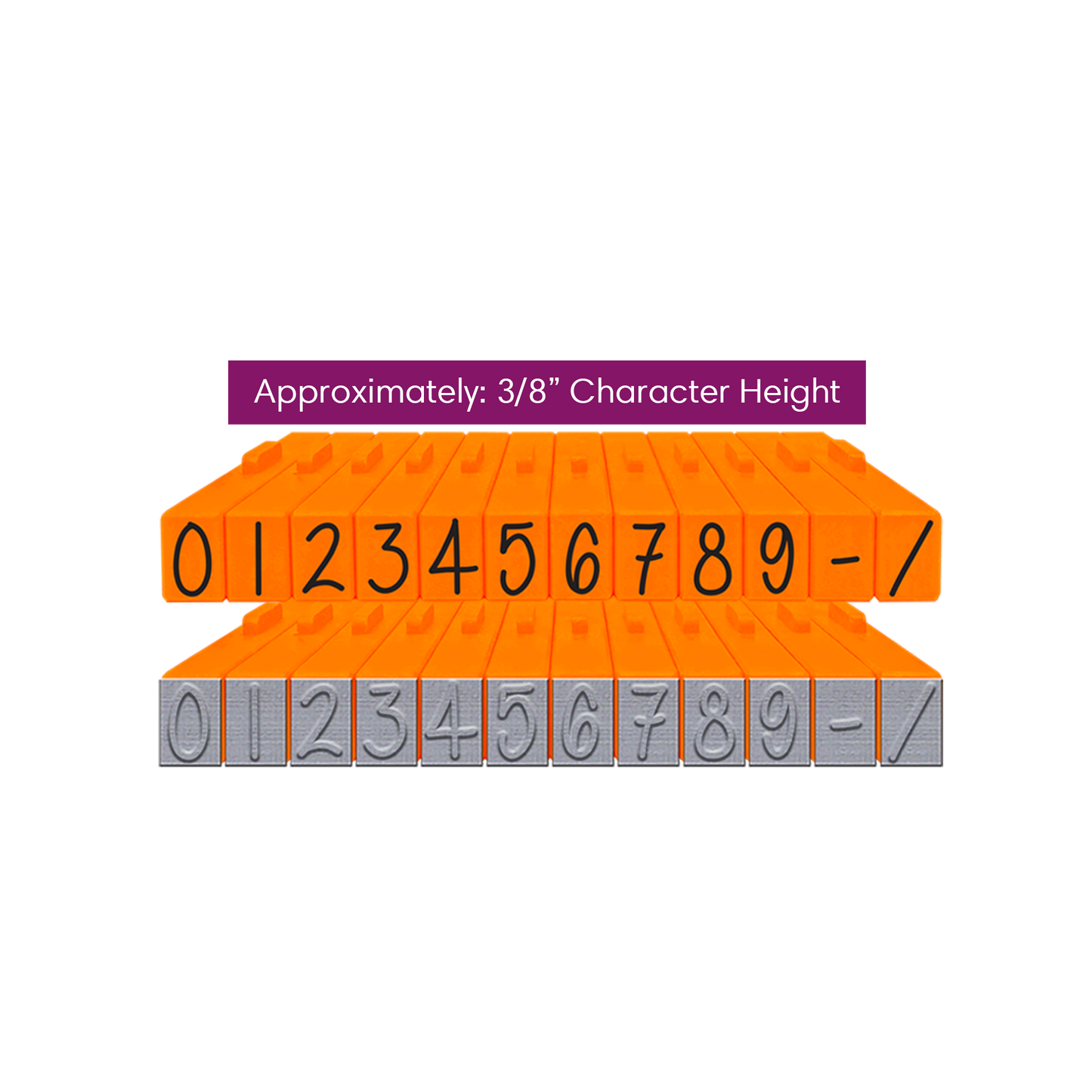Pegz® Medium Size 12-Piece Orange Crush Numbers Connectable Stamp Set
