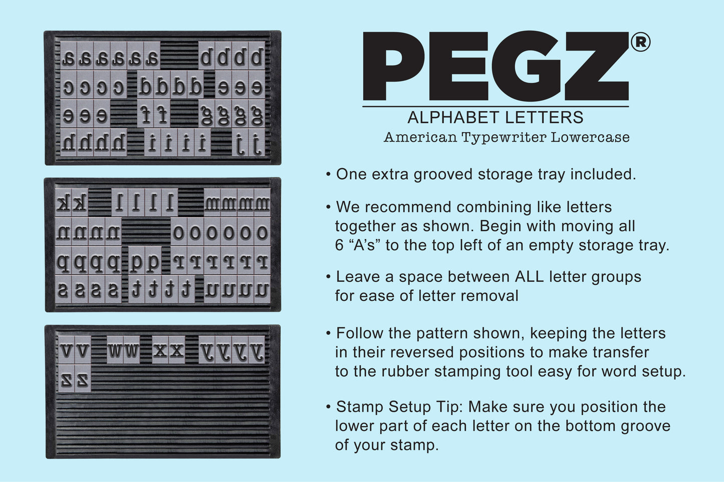 PEGZ Letters American Typewriter Font 96 Pc Lowercase Set