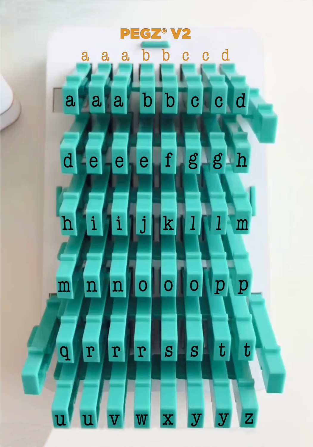PEGZ 2.0 American Typewriter Font Attachable Stamps Lowercase 51 piece Medium Size with Organizer