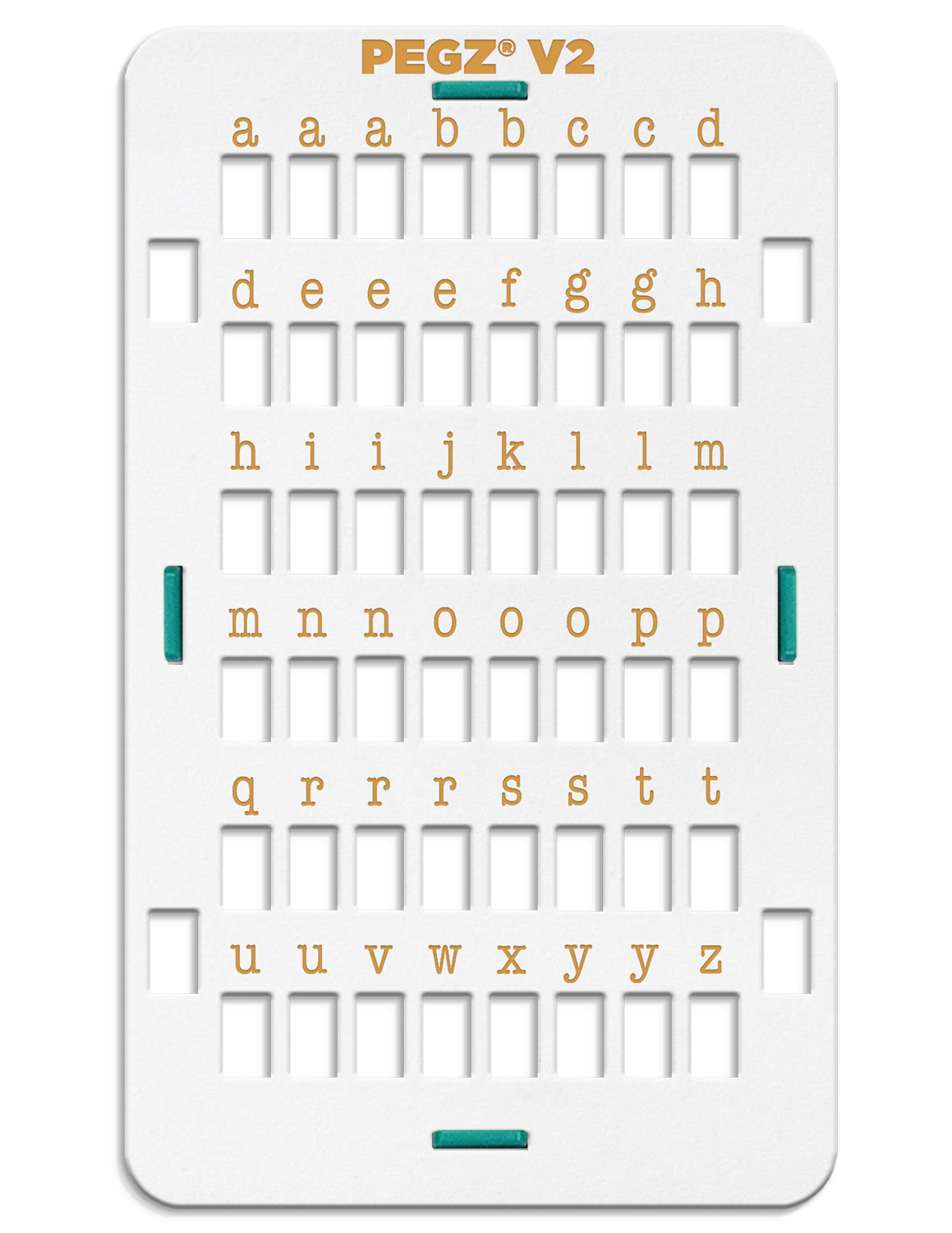 PEGZ 2.0 Organizer for American Typewriter Font Attachable Stamps Lowercase Medium Size (PEGZ Stamps Not Included)