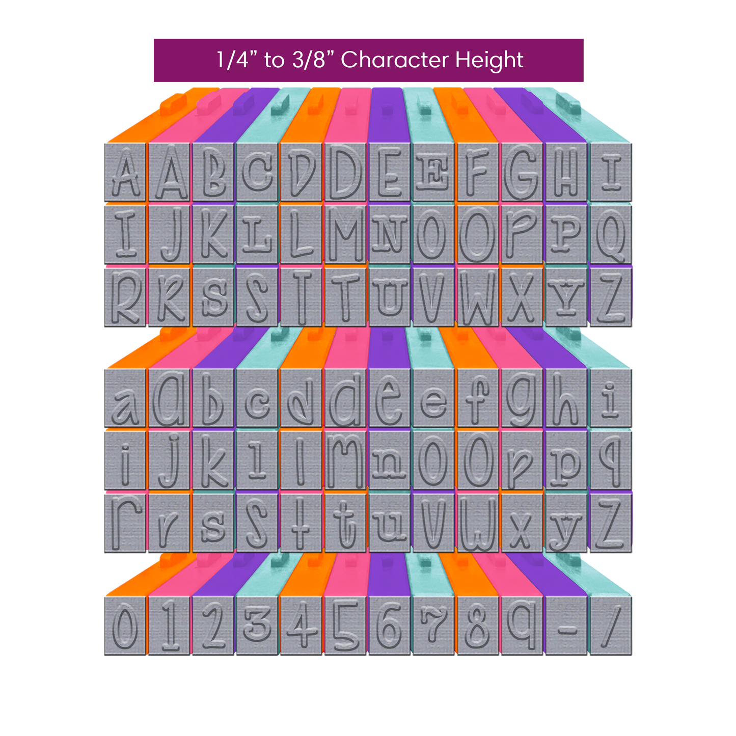 Pegz® Medium Size 84 Piece Quattro Alphabet and Numbers Connectable Stamps Bundle