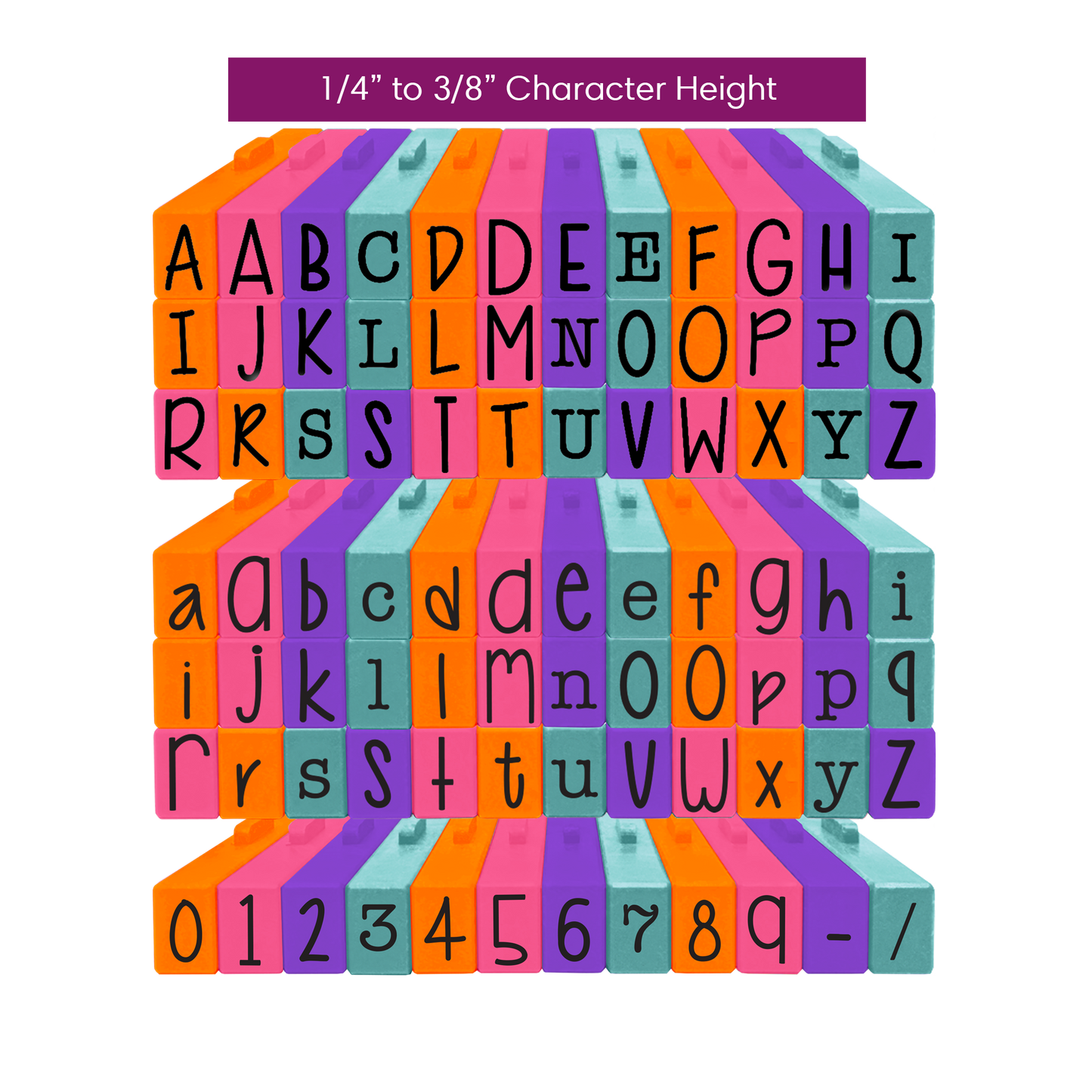 Pegz® Medium Size 84 Piece Quattro Alphabet and Numbers Connectable Stamps Bundle