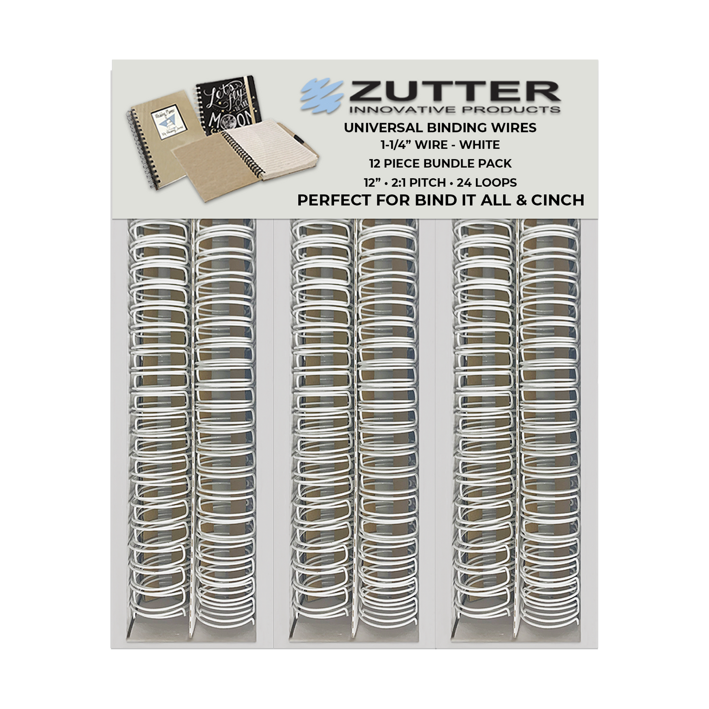 Zutter White Owire 12" inch length with 24 loops (5 sizes available)