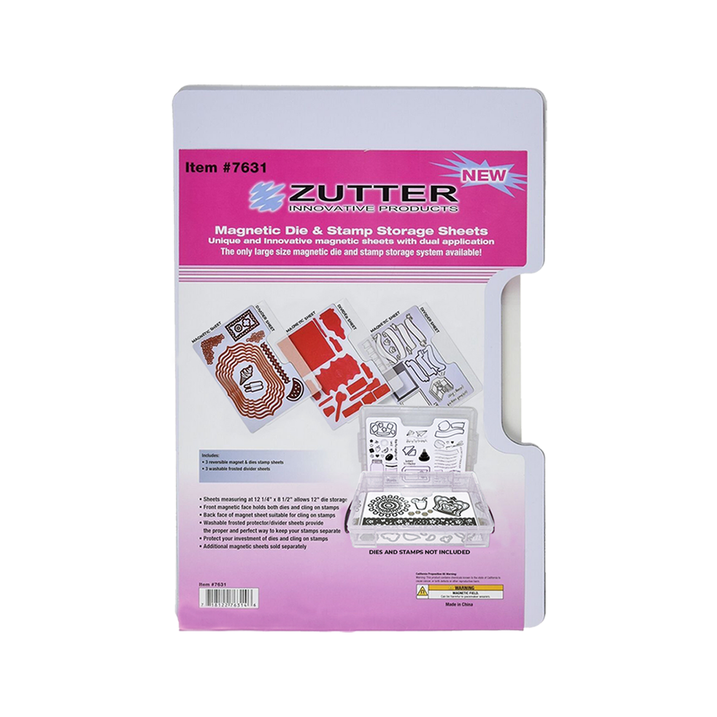 Magnetic Die & Stamp Storage Sheets with Dividers