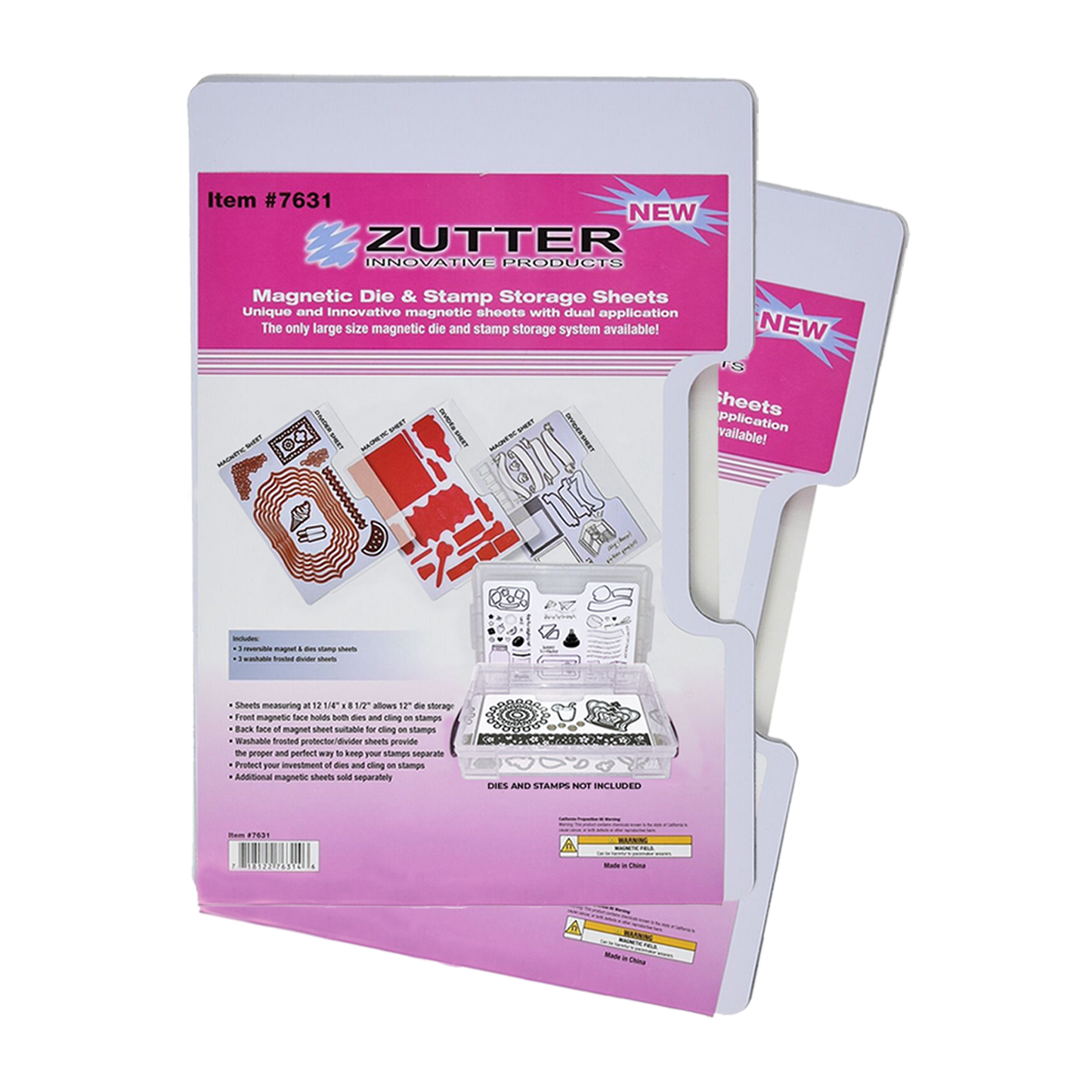 Magnetic Die & Stamp Storage Sheets with Dividers