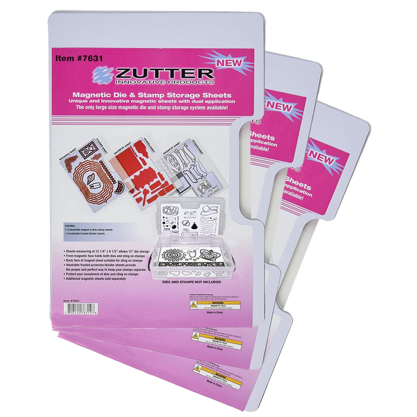 Magnetic Die & Stamp Storage Sheets with Dividers