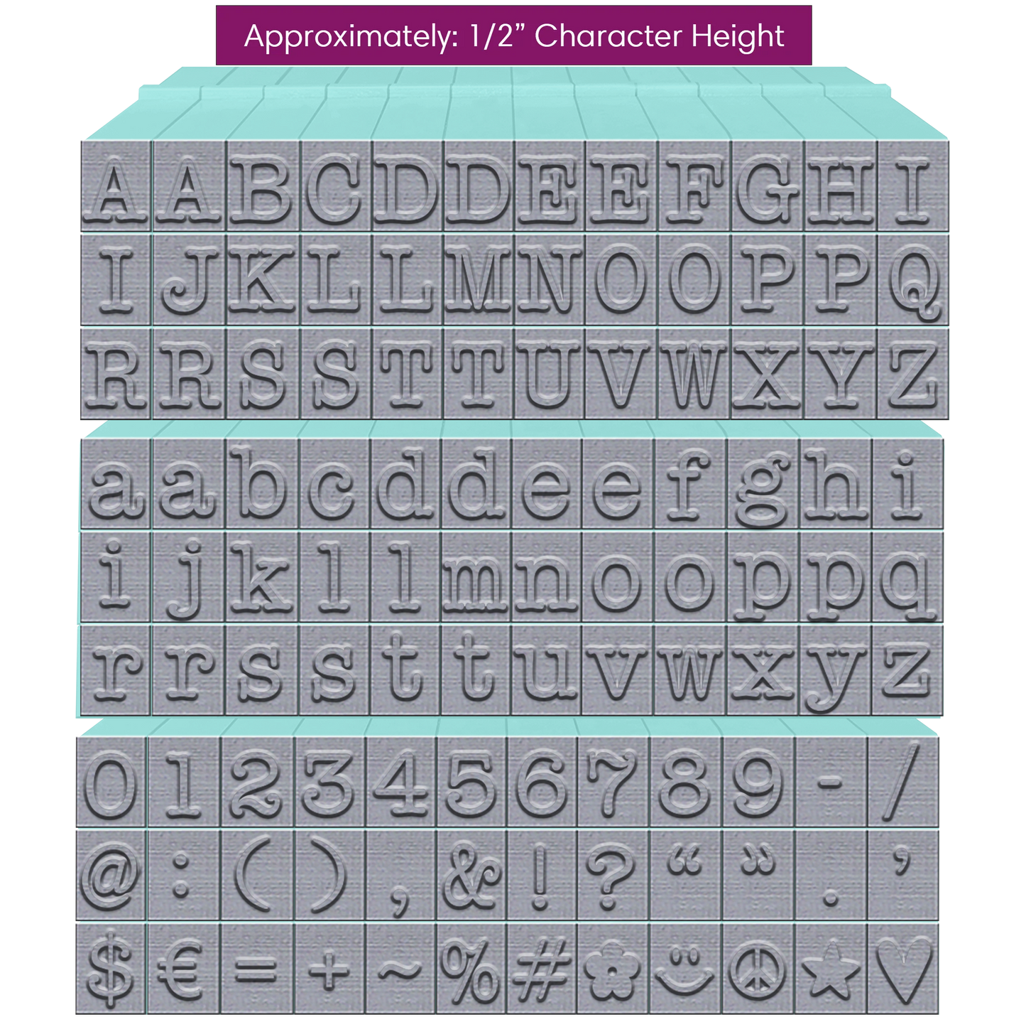Pegz® Large Size 108-Piece American Typewriter Alphabet Bundle Connectable Stamp Set