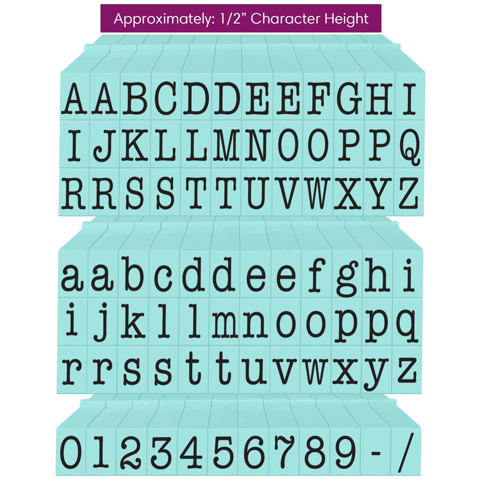 Pegz® Large Size 84-Piece American Typewriter Alphabet Bundle Connectable Stamp Set