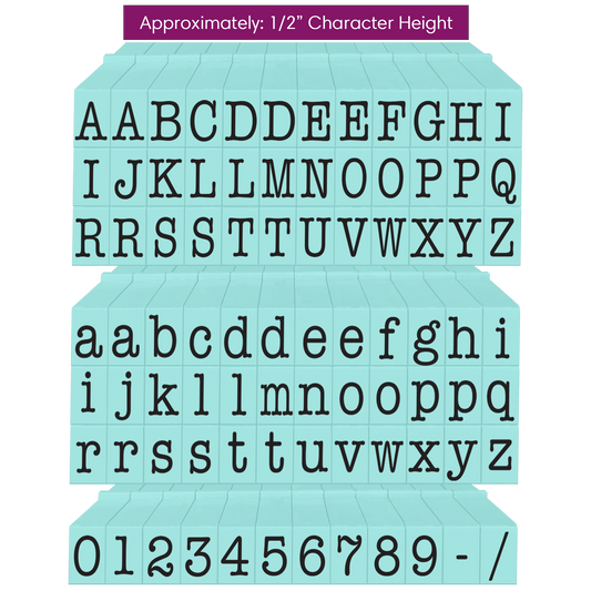 Pegz® Large Size 84-Piece American Typewriter Alphabet Bundle Connectable Stamp Set