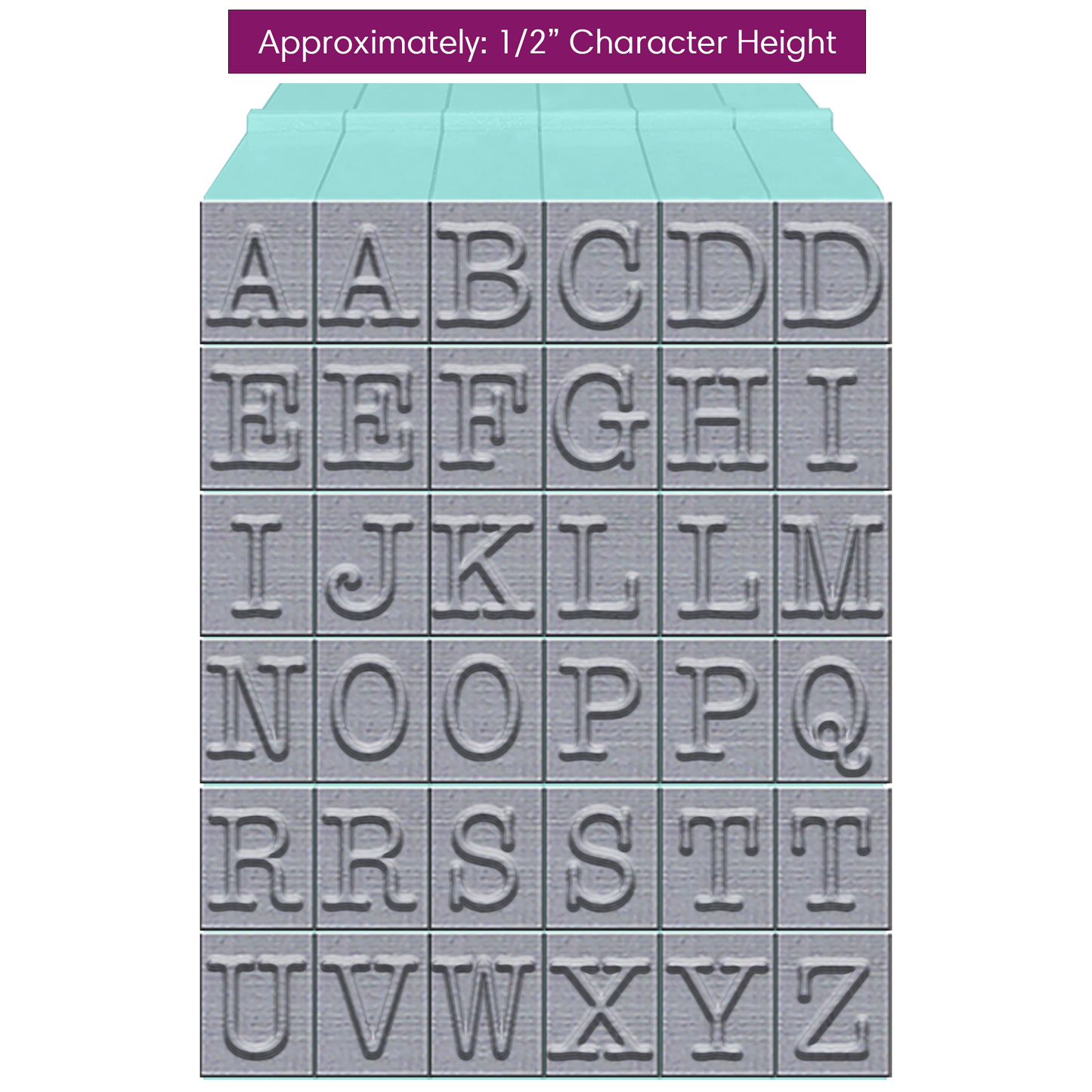 Pegz® Large Size 36-Piece American Typewriter Uppercase Alphabet Connectable Stamp Set