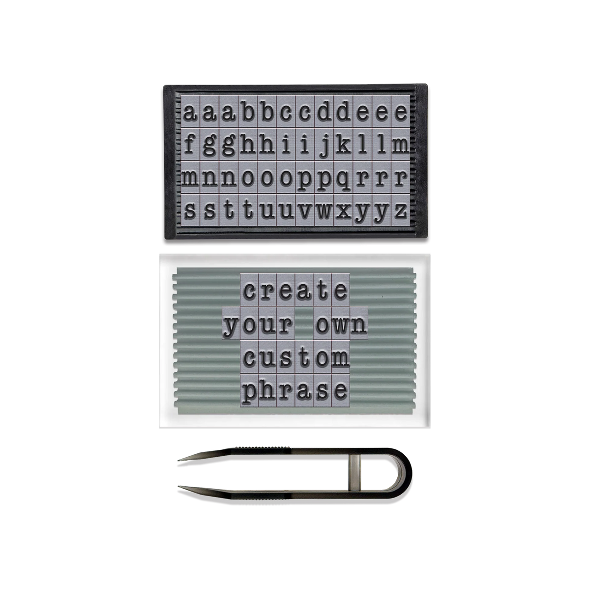 PEGZ Ribbed Alphabet Stamp Kit 1/4" American Typewriter Lowercase Font 50 Piece