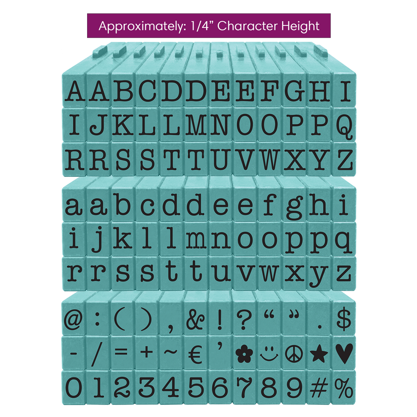 Pegz® Medium Size 108Piece American Typewriter Alphabet, Numbers and