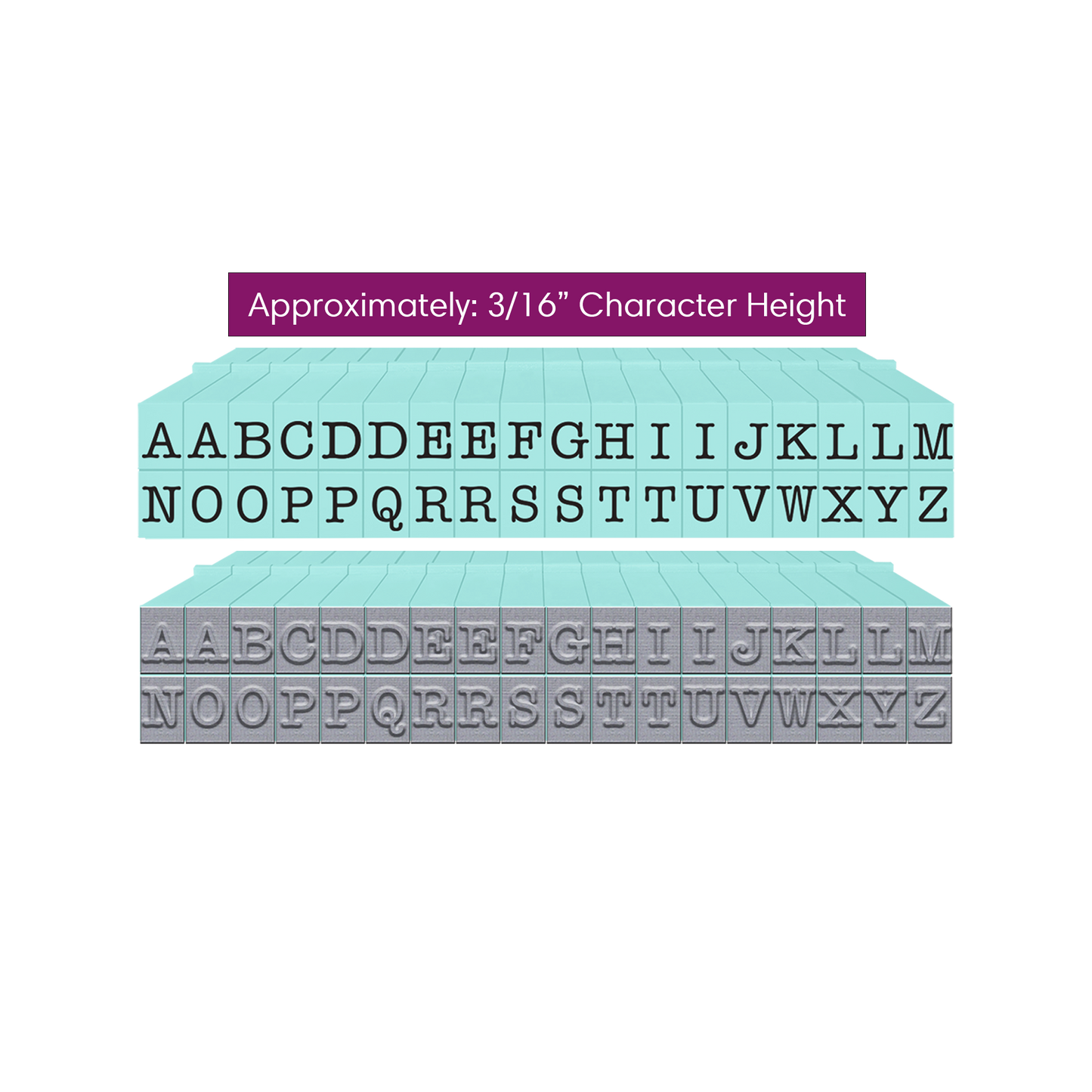 Pegz® Small Size 36-Piece American Typewriter Uppercase Connectable Alphabet Stamp Set