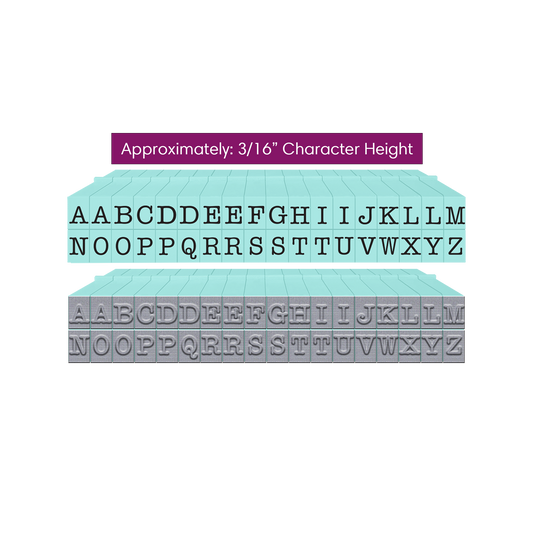 Pegz® Small Size 36-Piece American Typewriter Uppercase Connectable Alphabet Stamp Set