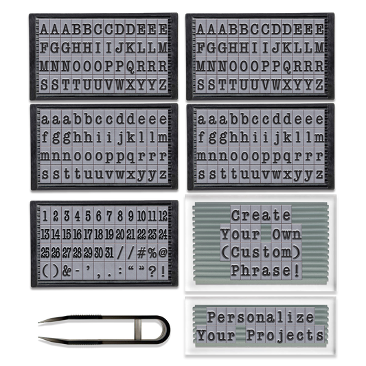 PEGZ Letters American Typewriter Font 240 Pc Alphabet, Numbers & Symbols Bundle