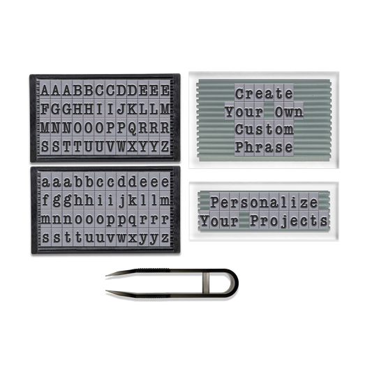 PEGZ Ribbed Alphabet Stamp Kit 1/4" American Typewriter Font 101 Pieces