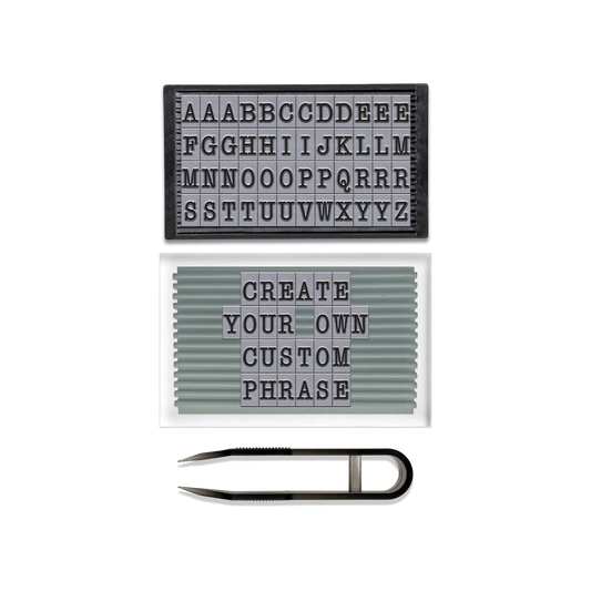 PEGZ Ribbed Alphabet Stamp Kit 1/4" American Typewriter Uppercase Font 50 Piece
