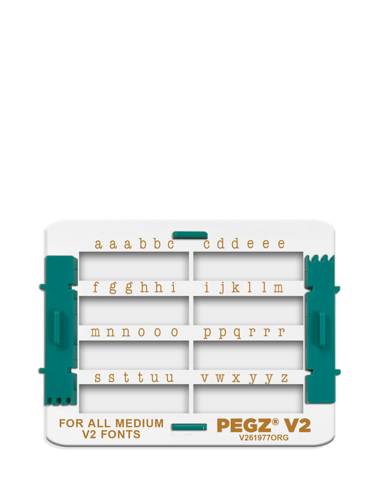 PEGZ 2.0 Organizer for All Fonts Attachable Stamps 50 Lowercase, 50 Piece Medium Size (PEGZ Stamps Not Included)