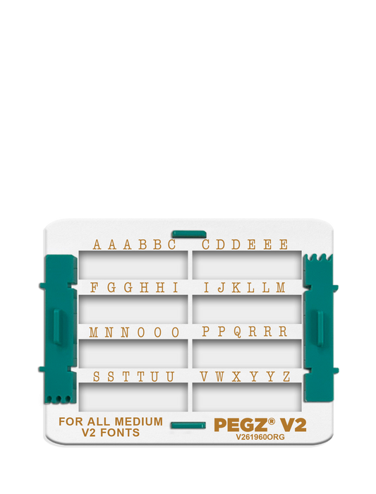 PEGZ 2.0 Organizer for All Fonts Attachable Stamps 50 Uppercase, 50 Piece Medium Size (PEGZ Stamps Not Included)