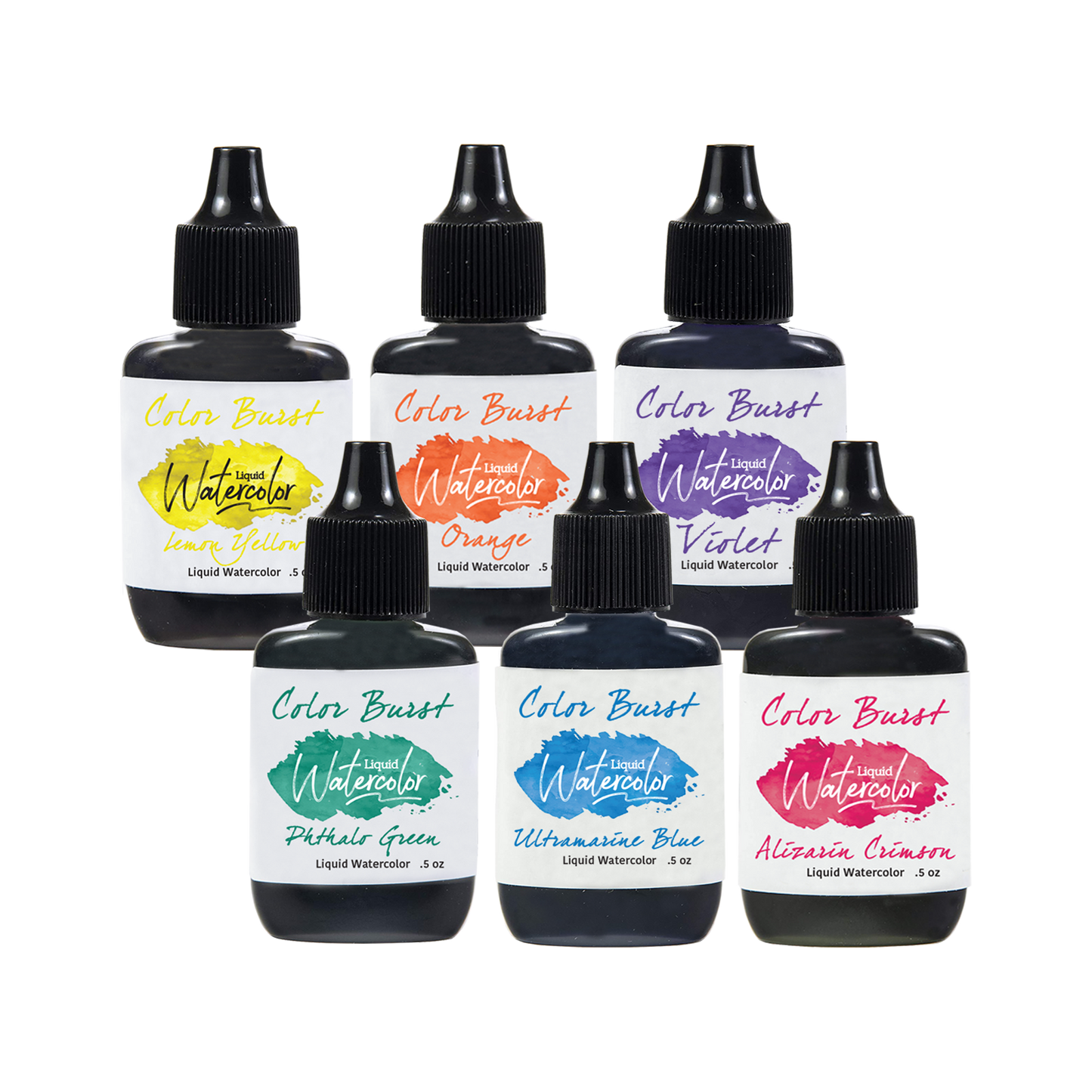 Color Burst Liquid Watercolor - Brights - 6 Pack