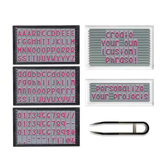 PEGZ Ribbed Alphabet Stamp Kit 1/4" Curvy Girl Font 150 Pieces