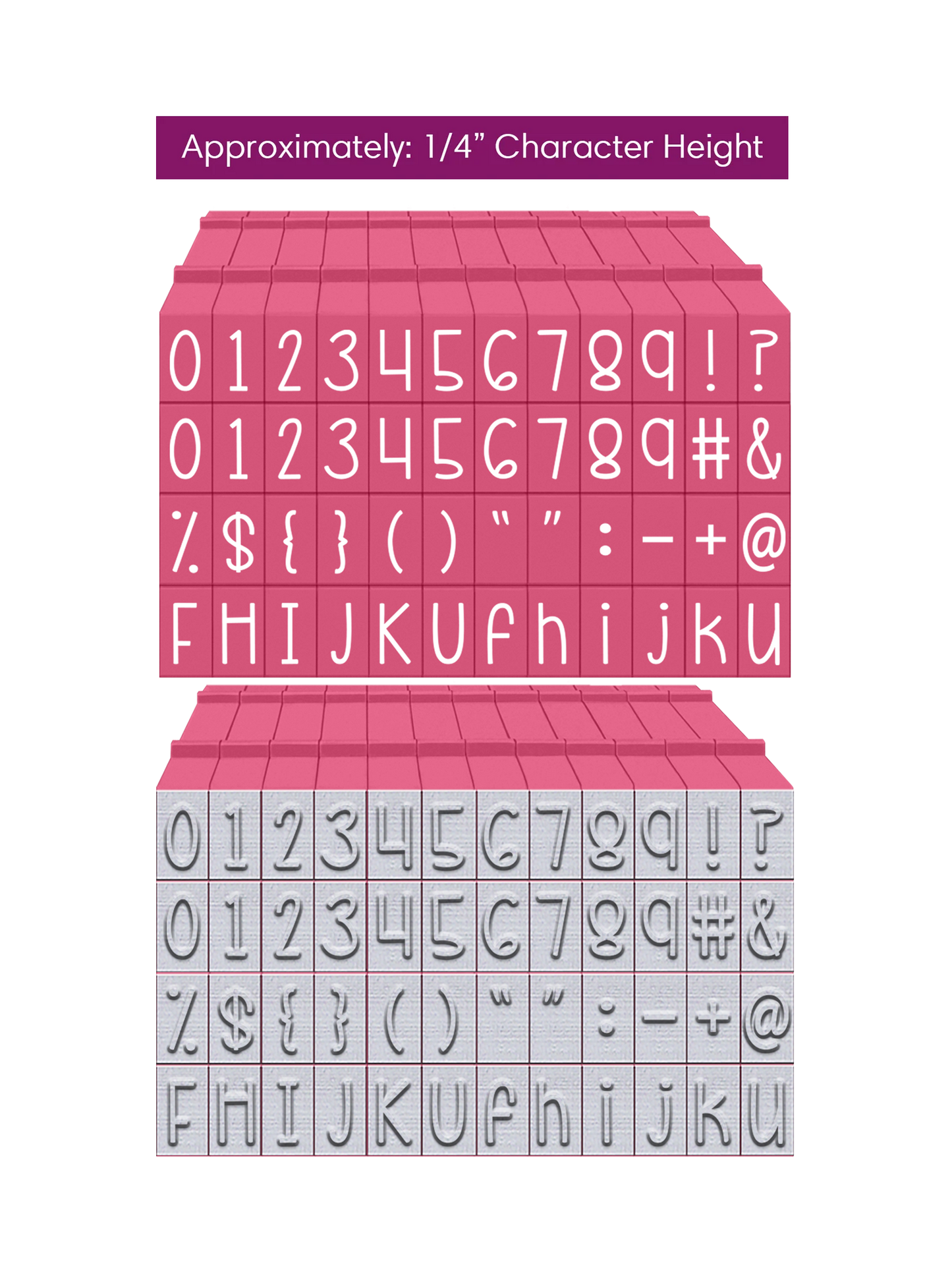 PEGZ 2.0 Alphabet Stamps Clickable Connectable Curvy Girl Font 20 Numbers, 6 Uppercase, 6 Lowercase, 16 Symbols and 2 Blanks, 50 Pc Medium Size