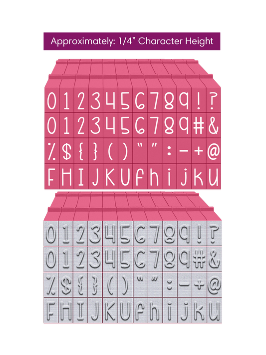 xPEGZ 2.0 Alphabet Stamps Clickable Connectable Curvy Girl Font 20 Numbers, 6 Uppercase, 6 Lowercase, 16 Symbols and 2 Blanks, 50 Pc Medium Size