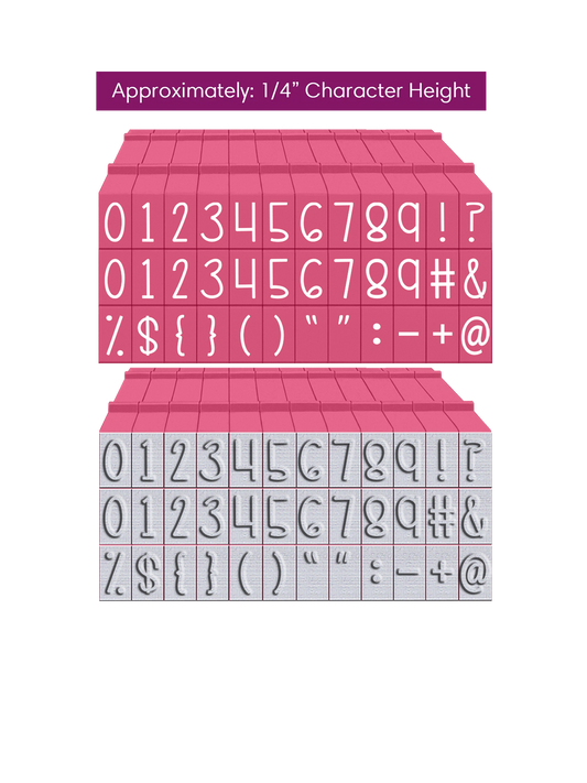 PEGZ 2.0 Alphabet Stamps Clickable Connectable Curvy Girl Font 20 Numbers, 26 Symbols, 2 Blanks, 38 Pc Medium Size