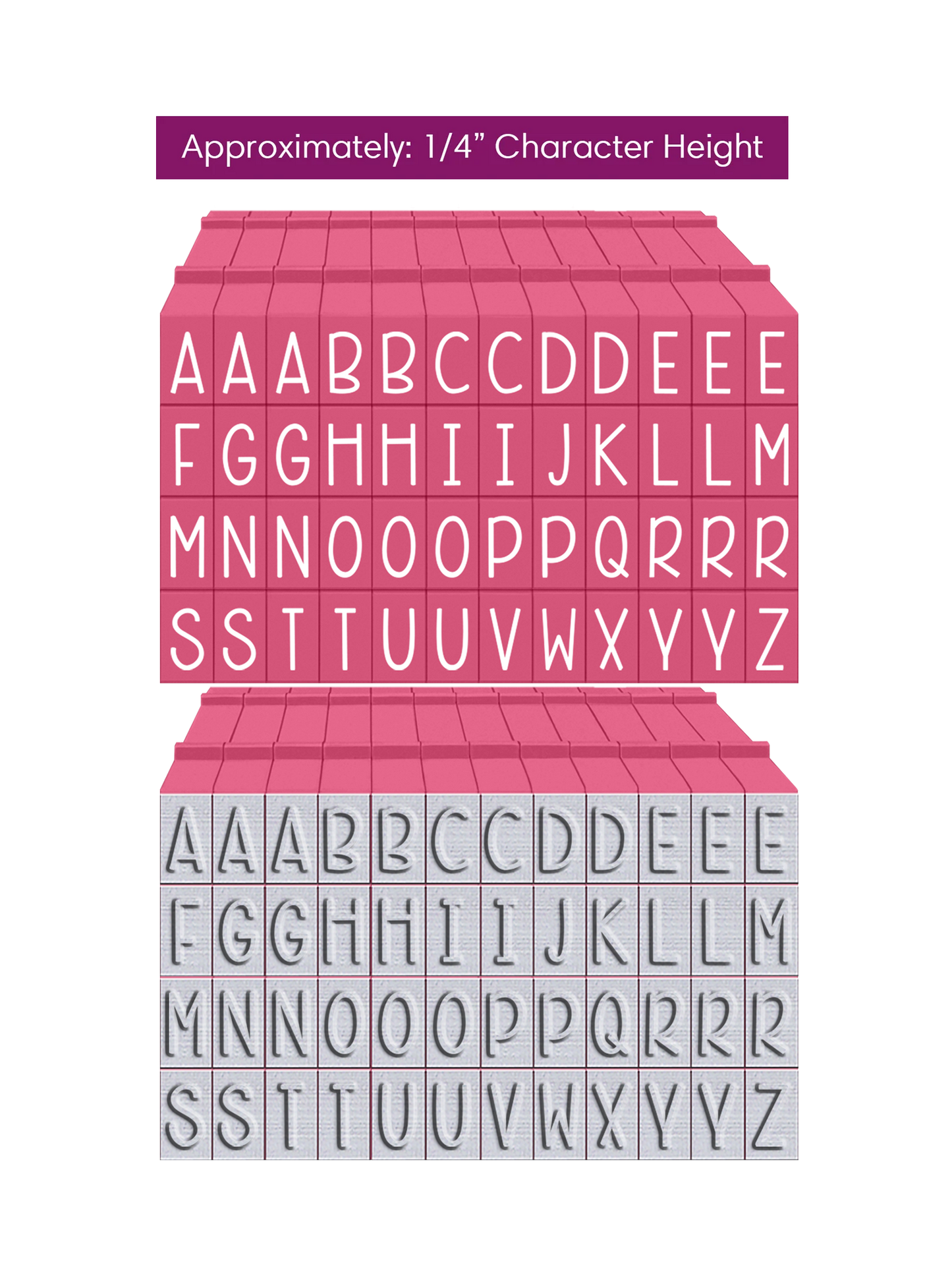 PEGZ 2.0 Alphabet Stamps Clickable Connectable Curvy Girl Font 48 Uppercase, 2 Blanks, 50 Pc Medium Size