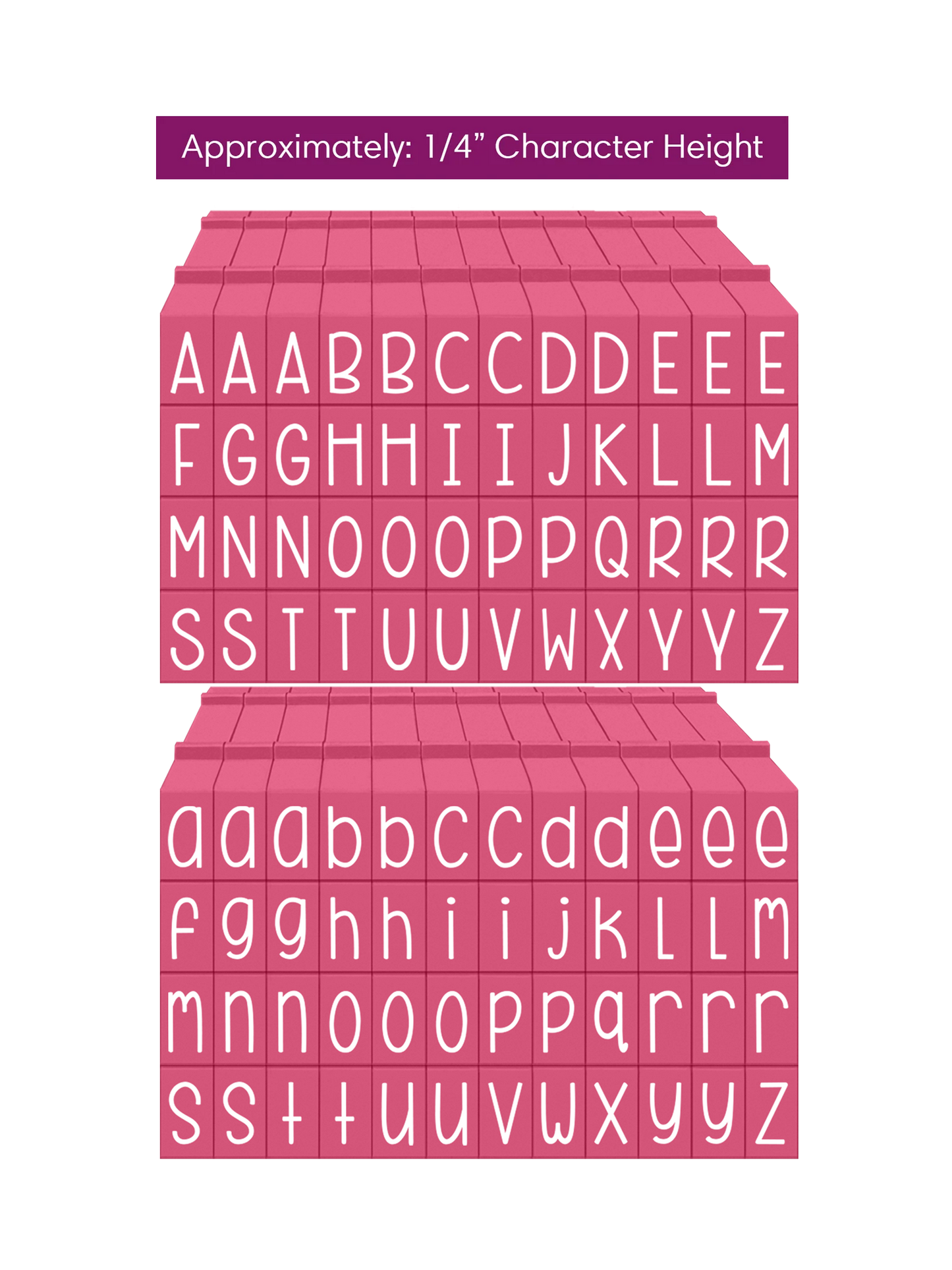 PEGZ 2.0 Alphabet Stamps Clickable Connectable Curvy Girl Font 48 Uppercase, 48 Lowercase, 4 Blanks, 100 Pc Bundle Medium Size