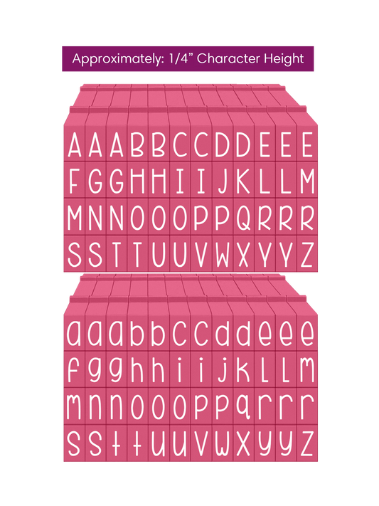 PEGZ 2.0 Alphabet Stamps Clickable Connectable Curvy Girl Font 48 Uppercase, 48 Lowercase, 4 Blanks, 100 Pc Bundle Medium Size