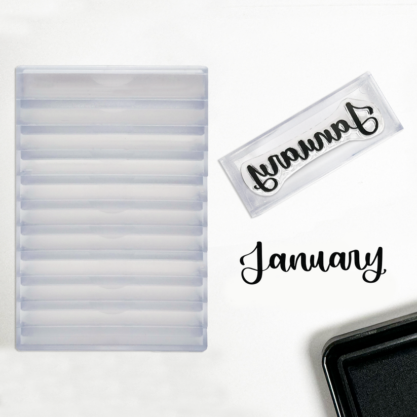 Clear Acrylic Stackable Stamping Blocks - Stack of 12 (1