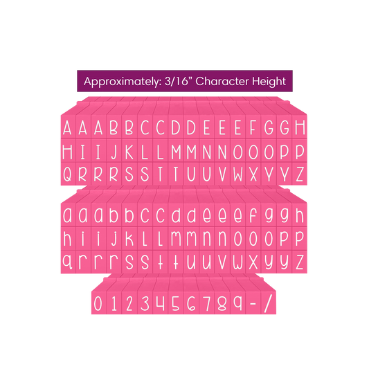Pegz® Small Size 108-Piece Curvy Girl Alphabet and Numbers Connectable Stamps Bundle