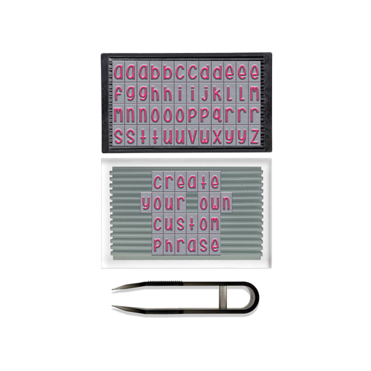 PEGZ Ribbed Alphabet Stamp Kit 1/4" Curvy Girl Lowercase Font 50 Piece