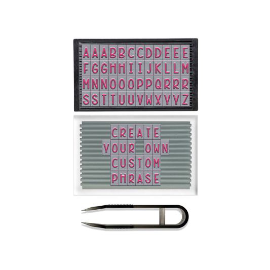 PEGZ Ribbed Alphabet Stamp Kit 1/4" Curvy Girl Uppercase Font 50 Piece