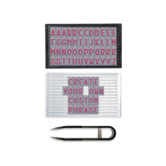 PEGZ Ribbed Alphabet Stamp Kit 1/4" Curvy Girl Uppercase Font 50 Piece